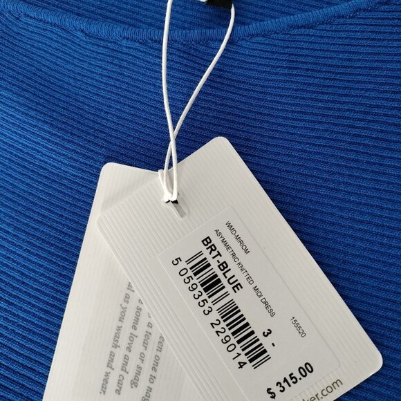 NWT Ted Baker Size 8 UK Size 3 Cobalt Blue Miriom One Shoulder Midi Dress - Picture 5 of 7